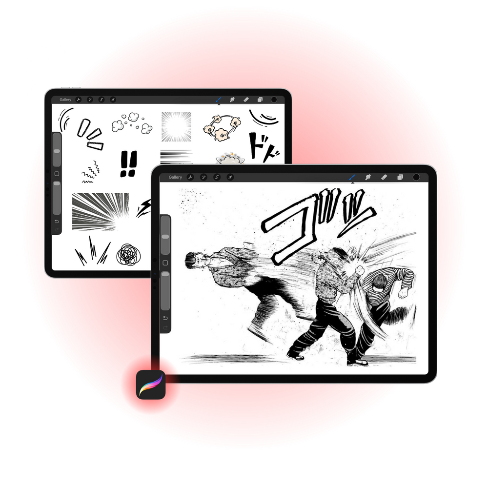 Side-by-side comparison in Procreate showing a digital tattoo design applied to a 3D human model, highlighting the flawless anatomical accuracy and client-ready quality achieved with the PRO Tattoo Kit.